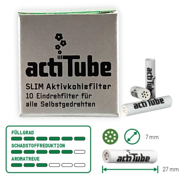 actiTube Aktivkohlefilter Slim Ø7mm 10 Stück 2